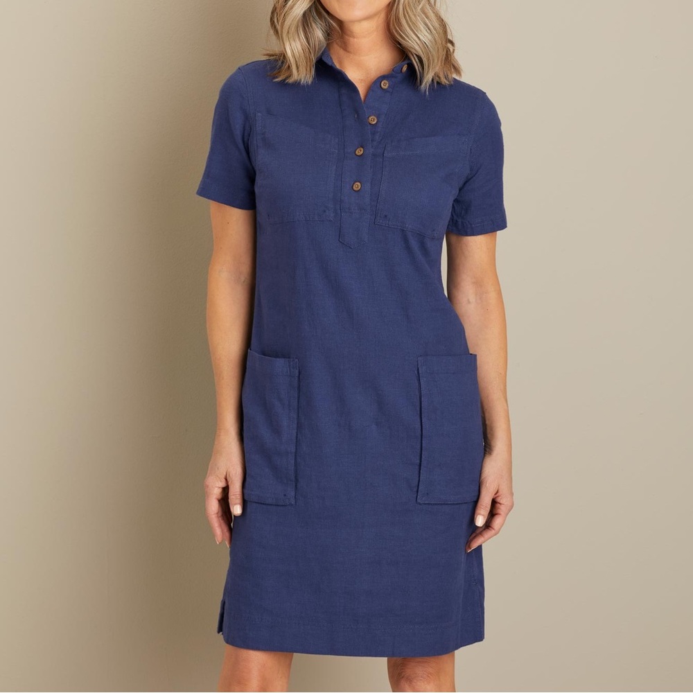 Duluth Trading Co. Classic Blue Women's Hemp Artisan Dress. Size Small. NWT.